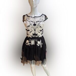 NWOT Embroidered, Elegant LBD, Fits S/M